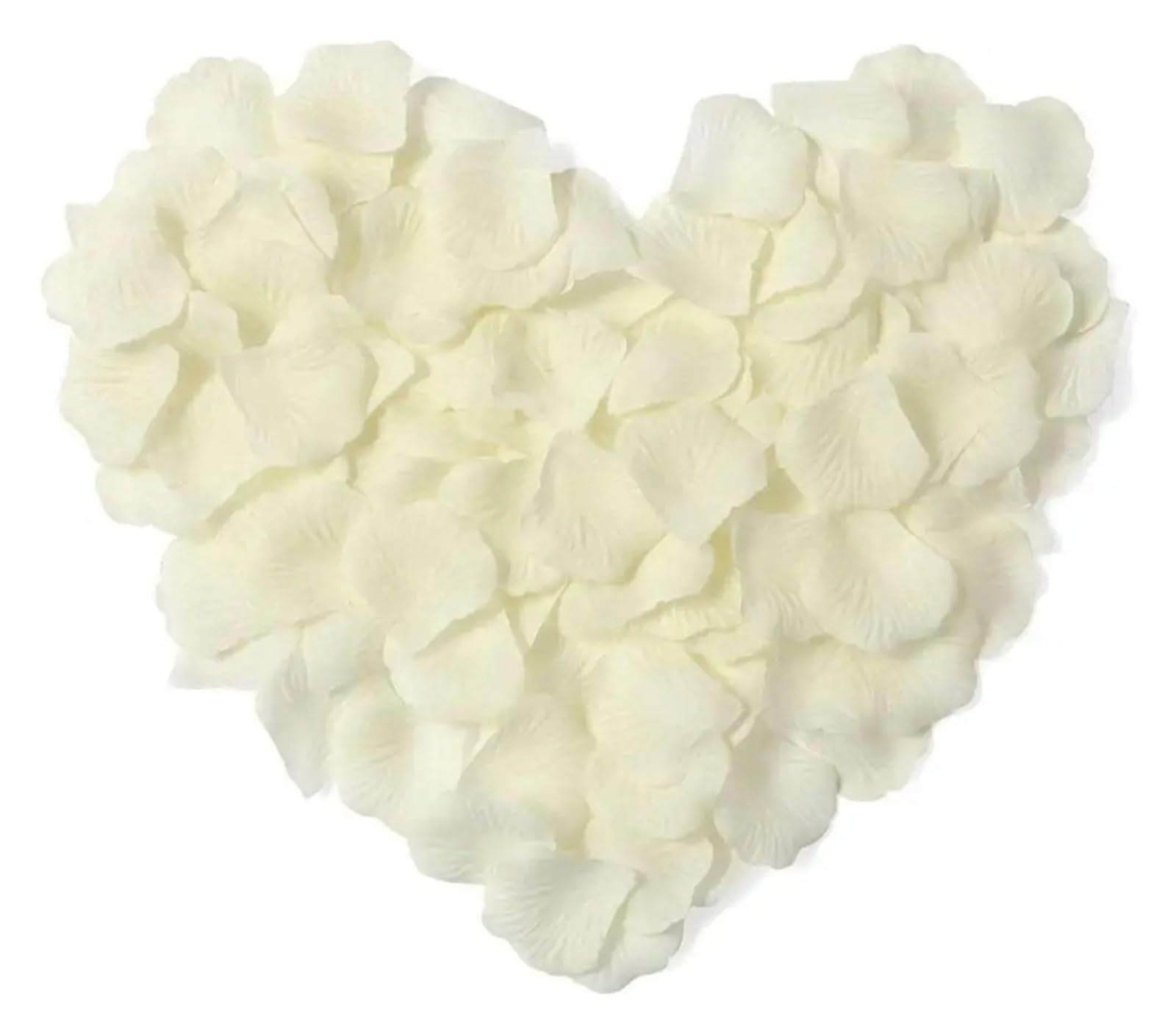 KiddiBubzi 1000pcs 5 * 5CM Artificial Fake Rose Petals For Romantic Night Wedding Event Party Decoration Color Gold Red White Flower(Milky white)