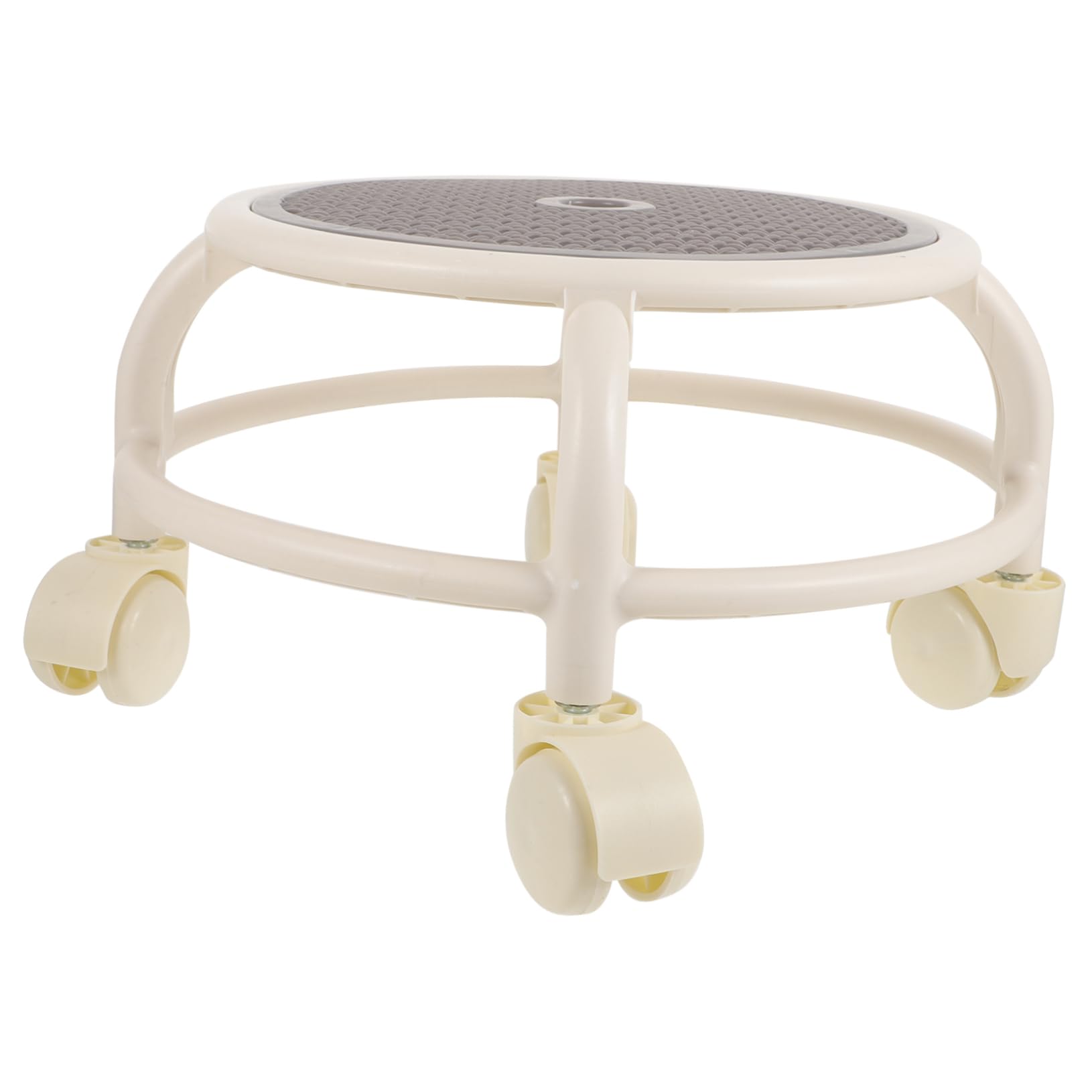 Tabouret à Roulette Pivotant Rond en Plastique, Confortable et Simple, pour Salon de Beauté et Usage à Domicile