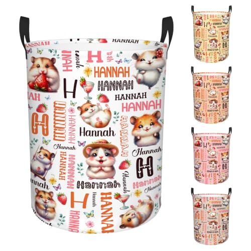 Image of Custom Hamster Laundry Hamper, Personalized Laundry Basket with Name, Customized Dirty Clothes Basket for Clothes Toy Bathroom Bedroom Storage,S-16.5 inchX 13.8 inch