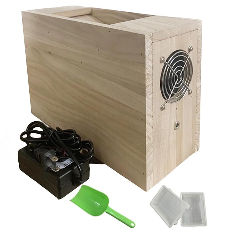 Separador de cáscara de arroz pequeño con ventilador regulable de madera