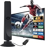 Festberg Hitenna Wave Max Wavemax Tv Antenna Mit Hd 100 KanäLe Plug and Play Und Wird Mit Einem 3 Meter Koaxialkabel Geliefert 50 Meilen Reichweite