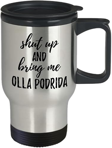 Miniatura 2 de Shut Up And Bring Me Olla Podrida Travel Mug Funny Food Lover Gift Rude Offensive Coffee Tea Car Commuter Insulated Lid 14 Oz