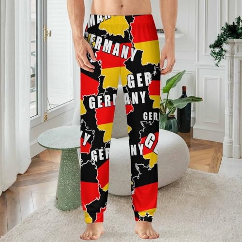 Germany German Map Flag Men's Pajama Bottoms Sleep Lounge Soft Comfy Pants Sleepwear2