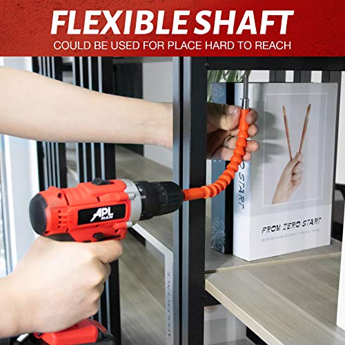 APLMAN Akku-Bohrmaschine, 21 V, mit Batterie, elektrische Bohrmaschine, 26 Stück, Zubehör, 3/8 Zoll Bohrer-Set, Ganzmetallfutter, 25 + 1 Drehmomenteinstellung, 2 variable Geschwindigkeiten und LEDs – Bild 5