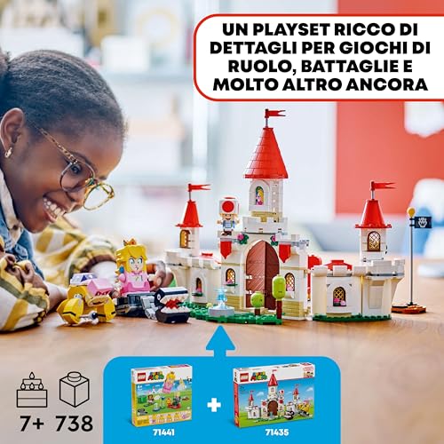 Super Mario Battaglia con Roy al Castello di Peach Giocattolo con Personaggi Nintendo, Torre e Catapulta, Giochi d'Avventura per Bambini e Bambine da 7 Anni, Idea Regalo di Compleanno 71435 - Lego - Immagine 2