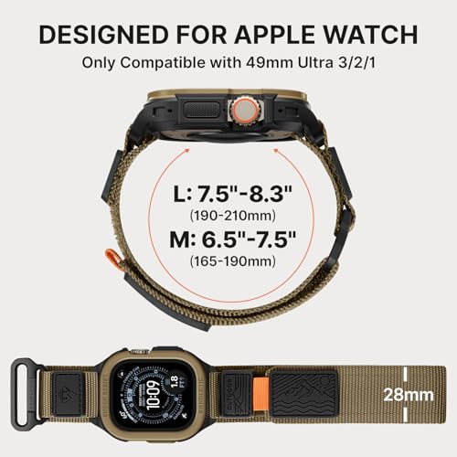 Image of Bandletic Rugged Case with Band Compatible with Apple Watch 49mm(Ultra 3 /2 /1),46mm(Series 11 /10), 45mm(Seriess 9 /8 /7),44mm(SE3 /SE2 /SE /6 /5 /4), Protective Cover Sport Accessories for iWatch Men