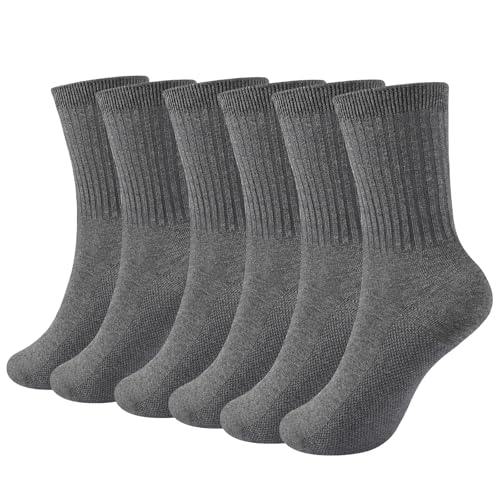 JOCMIC Kids Socks for Boys Girls Half Cushion Toddler School Sports Crew Breathable 7-10 Years