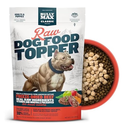 Bully Max Freeze-Dried Raw Dog Food Toppers for Puppies and Adult Dogs - Beef with Real Fruits & Veggies - Natural Meal Enhancers with Vitamins & Minerals - Feed as Puppy Treat or Dog Meal