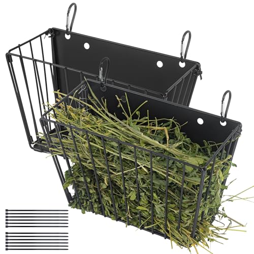 2PCS Rabbit Hay Feeder with Heavy-Duty Metal Frame Guinea Pig Hay Feeder for Rabbits， Bunny, Guinea Pigs, Chinchillas， 9.6x4.5x6.3 inch - image 8