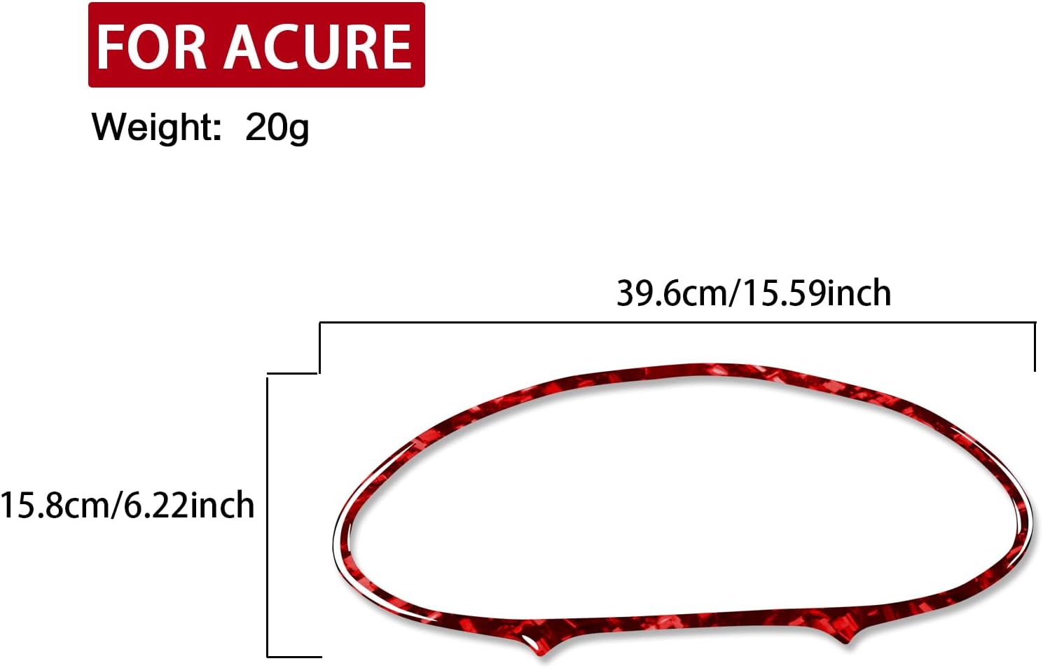 Car Carbon Fiber Accessories Dashboard Bezel Protective Cover Sticker Compatible with Acura Integra 1994 1995 1996 1997 1998 1999 2000 2001 (Red Forged)