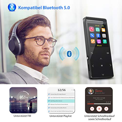 MP3 Player mit Bluetooth 64GB, eingebauter Lautsprecher,Sleep-Timer, Alarm, Zufallswiedergabe, Touch-Tasten, Langlebiger… - Image 4