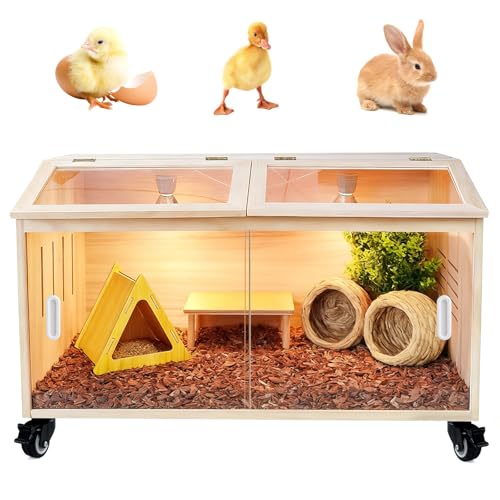Kükenaufzuchtbox, Chick Brood Box Kükenaufzuchtbox aus natürlichem Kiefernholz, Wachtelstall, leichâ€¦ – Miniatur