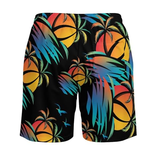 Coconut Palm Beach Tropical Mens Swim Trunks with Quick-Drying Lining Beach Shorts for Outdoor Sports4