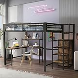 Conception LOFT multifonctionnelle : la conception du lit mezzanine combine intelligemment les espaces de couchage et de travail, le bureau inférieur offrant un espace de travail spacieux et le niveau supérieur un espace de couchage confortable, à la fois fonctionnel et pratique.