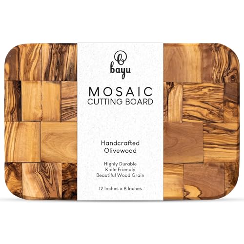 Tabla de cortar de madera de olivo artesanal Bayu 30x20 cm miniatura 1