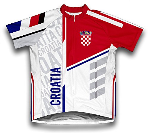 ScudoPro Croatia Short Sleeve Cycling Jersey for Men - Size XL White