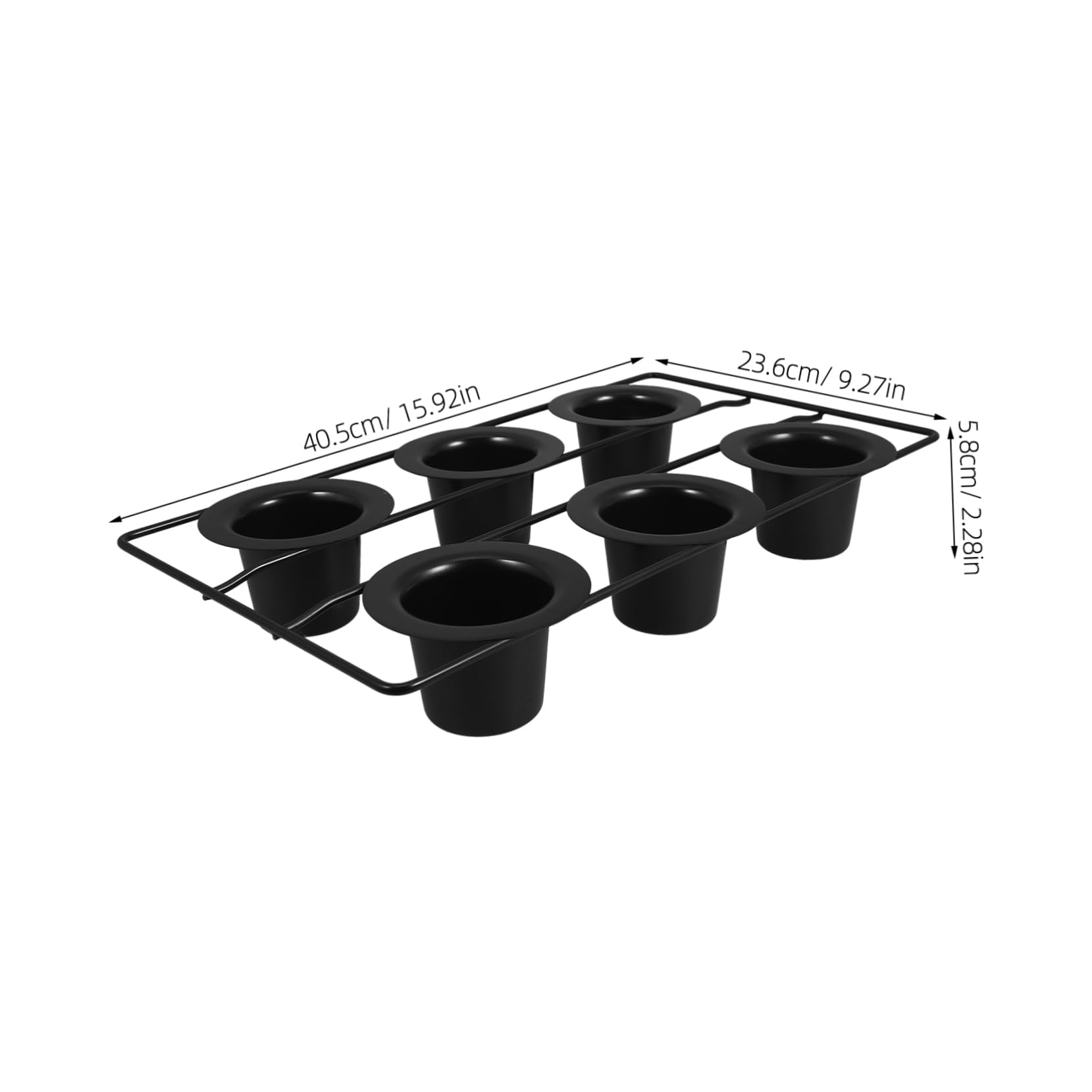 6 Cavités Moule à Muffins en Acier au Carbone Noir Antiadhésif
