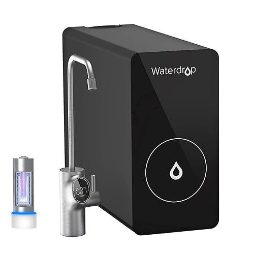 Waterdrop Sistema de ósmosis inversa D6, sistema de filtro de agua de ósmosis inversa sin tanque de 600 GPD, 2:1 puro para drenar y filtro de agua