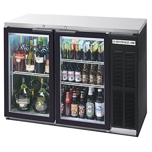 Beverage-Air Beverage Air BB48HC-1-G-B-27 Back Bar Storage Cooler, Glass Two Door, 48"W, Stainless Steel Top