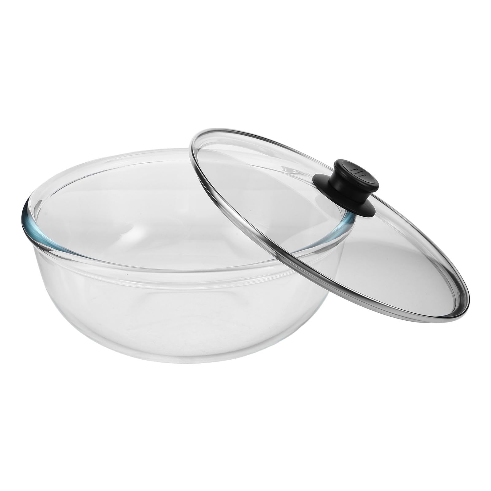 SECFOU Multifunktionale Glasrührschüssel mit Deckel 5700ml Transparente Küchenschüssel aus Glas und Kunststoff für Backen Zubereiten und Partys Geeignet