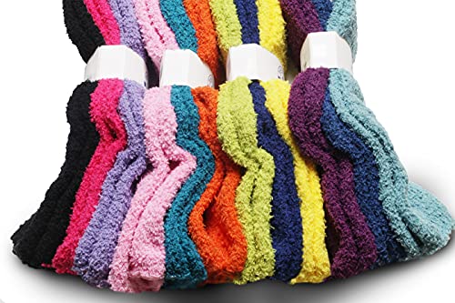 Yacht & Smith 12 Pack Of Women Fuzzy Socks Crew Socks, Warm Butter Soft (Rainbow)3