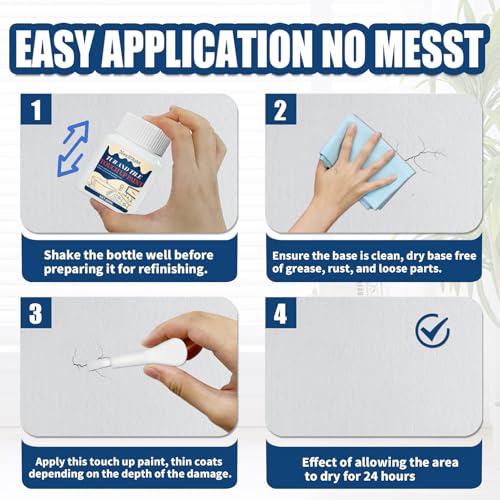 MendMight Emaille Reparaturset Badewanne Weiß 60ml – Hochglanz Fliesenlack & Badewannenlack | Schnelltrocknend, Wasserfest, Vielseitig für Badewannen, Fliesen, Waschbecken, Duschen