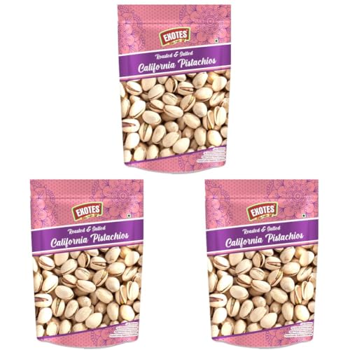 Image of Exotes Roasted and Salted Pistachios (Pista) 250 Grams - Tasty Crunchy Snack Rich in Protein and Fiber, Great for Kids During Study Time and Office Breaks and Easy Use in Household Recipes or Guest Serving