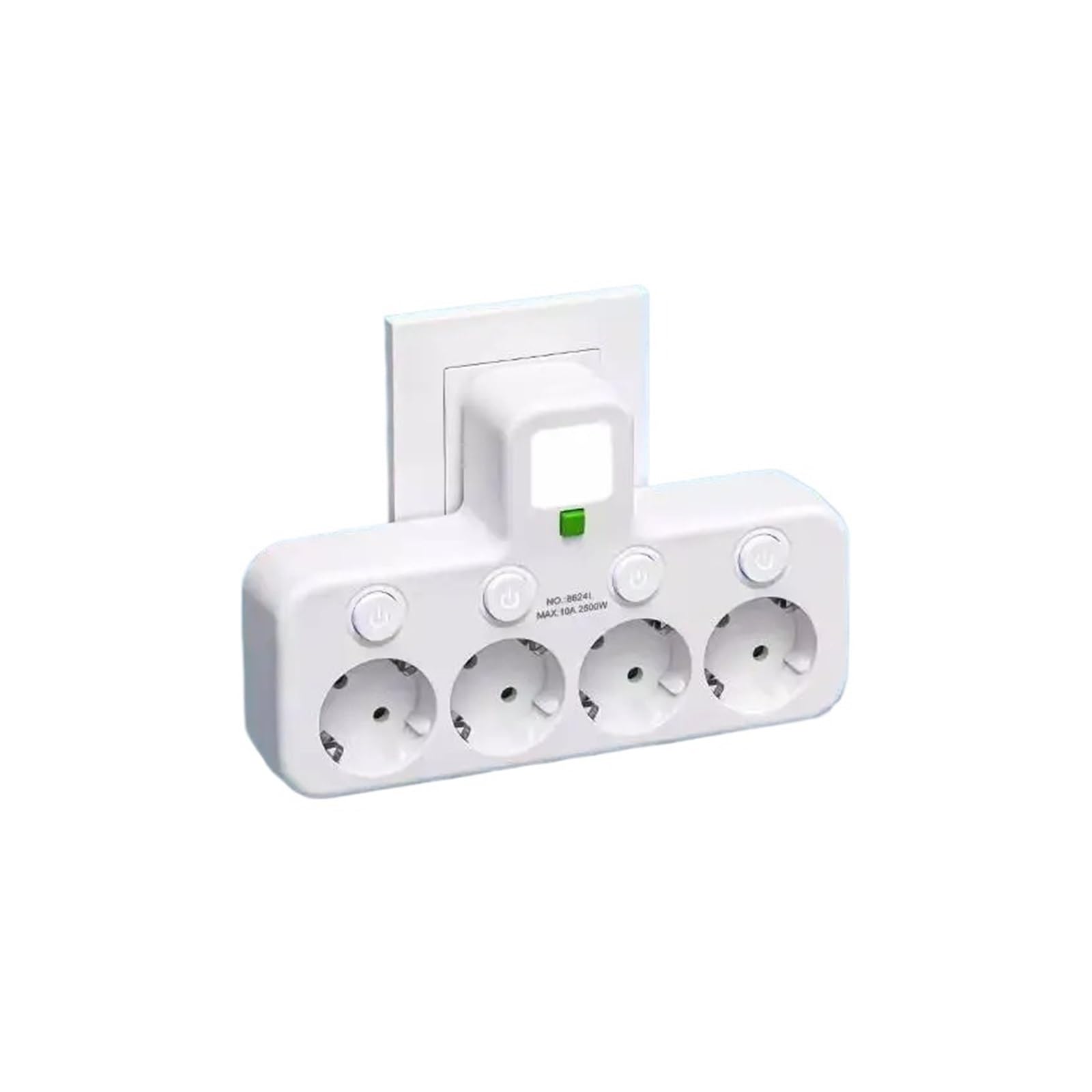 Multiprise ca ue, multiprise, sans câble d'extension, avec Ports USB, protection contre les surtensions, filtre réseau, interrupteur individuel(4 AC White)