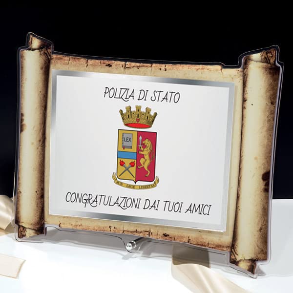 Targa Personalizzata Su Supporto Legno Noce 20x26x2 Cm - Placca In Alluminio Oro O Argento Con Incisione A Colori, Ideale Per Regali - Foto 3