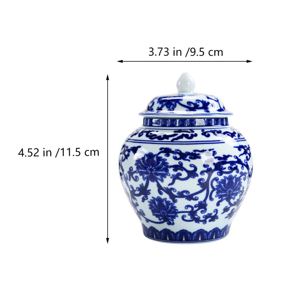 zuccheriera, Barattolo da tè in ceramica, barattolo in porcellana bianca blu: contenitore cucina in di sfuso in classica cinese(Wit)