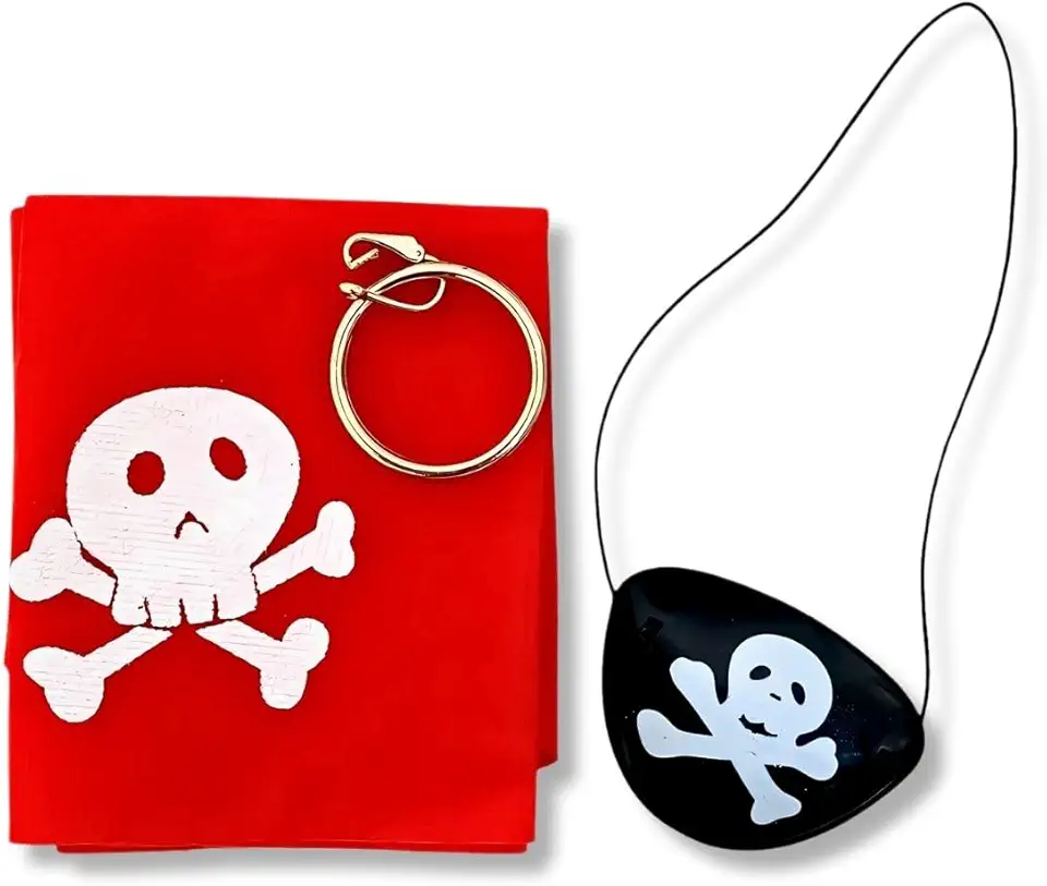 Kit 01 Fantasia Pirata Acessório Festa Carnaval Aniversário Halloween