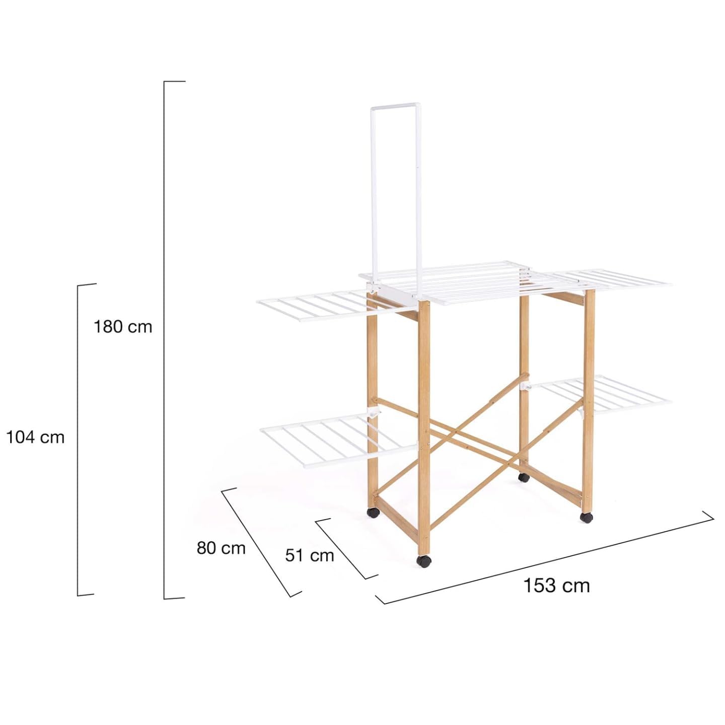 IDMarket - Stendibiancheria di design DELUXE in finto legno con appendiabiti