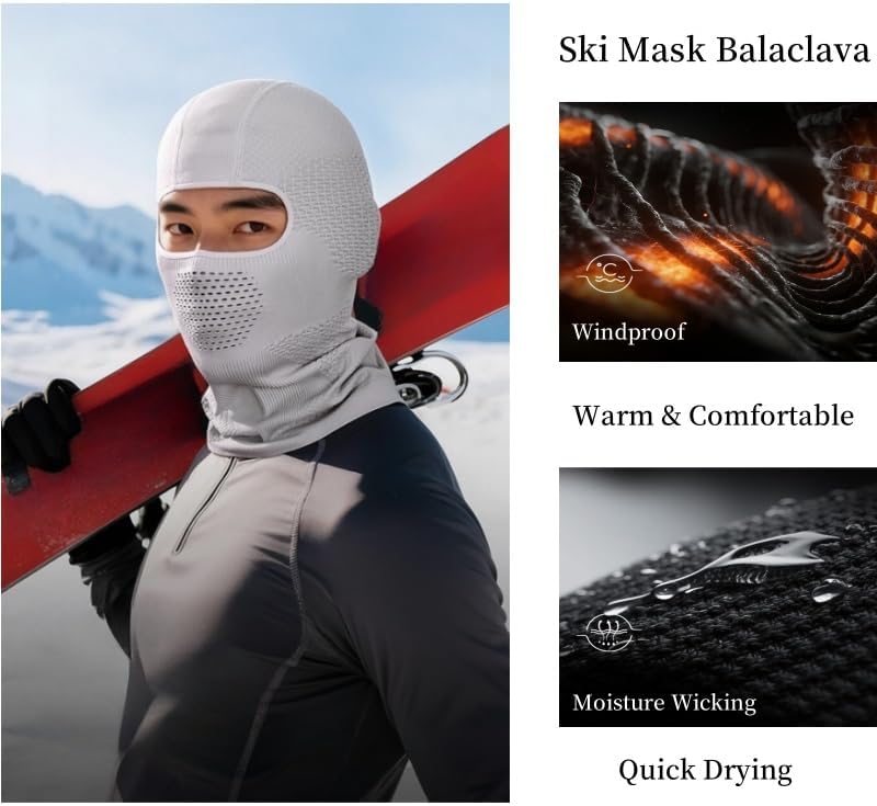 Balaclava Ski Mask for Men Women Full Face Masks Head Cover Winter Windproof Motorcyde Under Helmet for Cold Weather Skiing - Image 2
