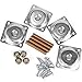 14 Degree Angled Leg Mounting Plates Furniture Table Leg Attachment Plates Brackets T-Plate M8 Sofa Legs with Hanger Bolts,Converters, Screws,Full Set of 4