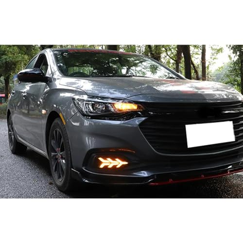 BAKUGO 2 pçs LED luz de corrida diurna neblina DRL lâmpada de seta dinâmica para Chevrolet Monza 201