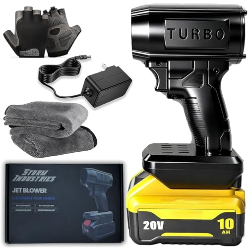 Storm Jet Blower 2.0 2026 Upgraded Cordless Jet Blower Car Air Dryer 160 000 RPM 200 Mph Portable Handheld Turbo Leaf Blower for Car Patio Snow Dust (for Dewalt)