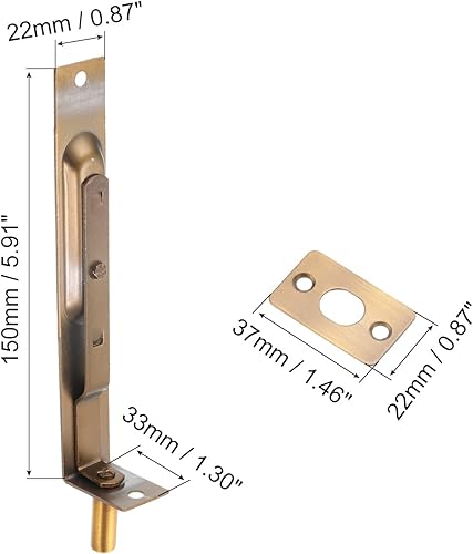 Miniatura 2 de uxcell Perno empotrado, puerta de acero inoxidable de 6 pulgadas, pestillo de bloqueo deslizante oculto para puertas compuestas de madera, puertas