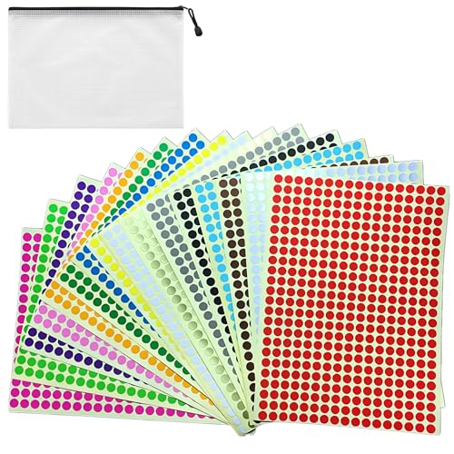 Amazon | カラーラベル 丸型 13056片入り 丸シール 円形シール 小さい