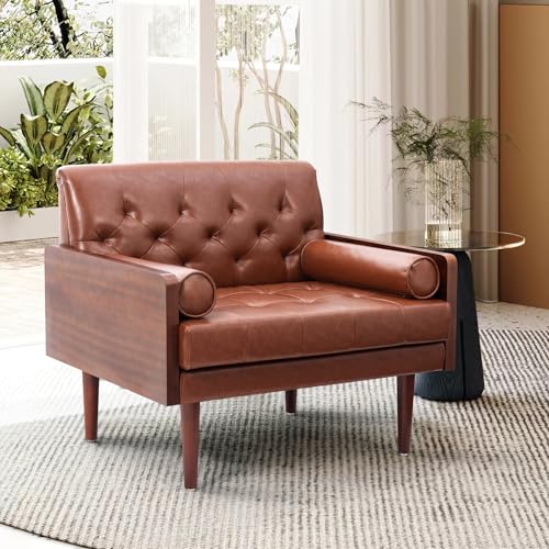 PATIOHIT Faux Leather Accent Chair Modern...