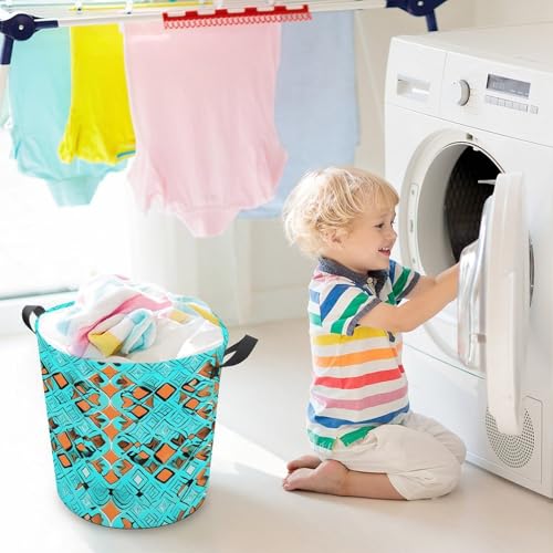 Panier à linge pliable turquoise imperméable grand format gain de place - 7