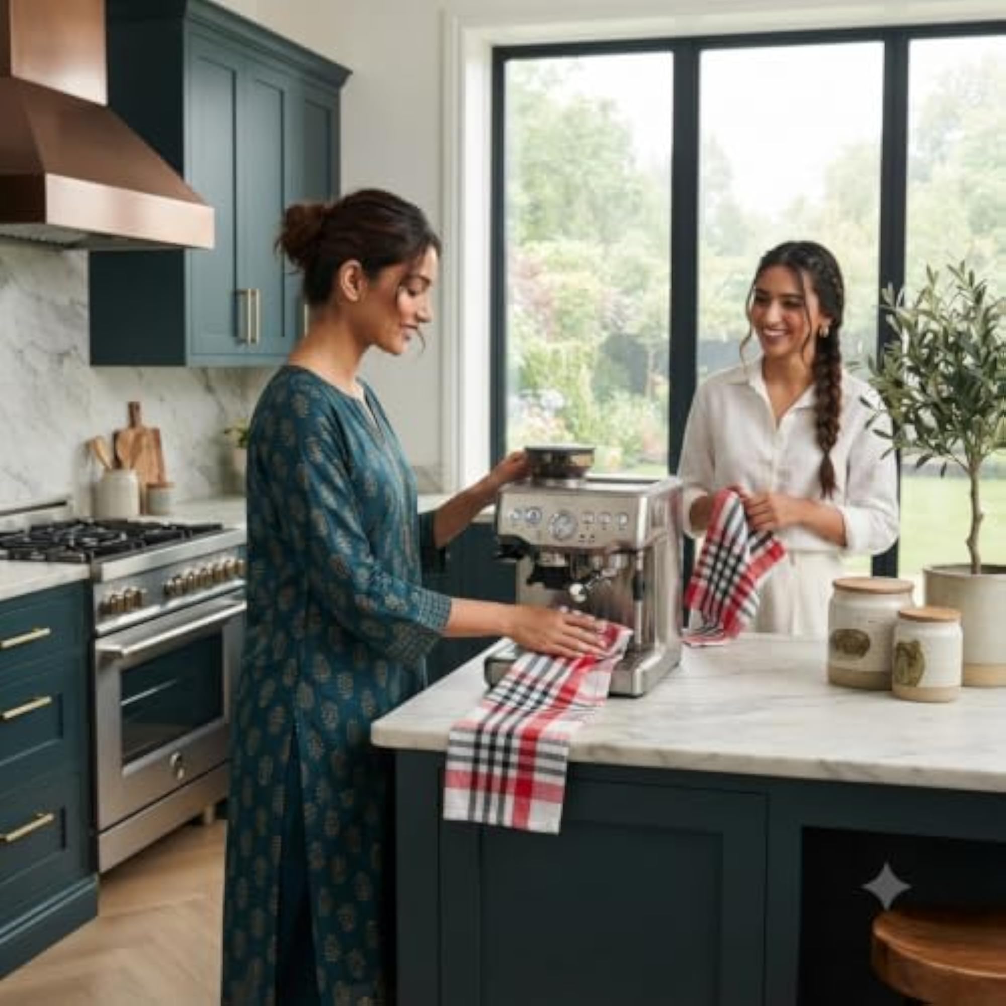 AB Signature 100% Cotton Checkered Kitchen Dish Cloths