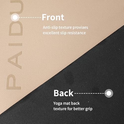 Yoga Mat Non Slip Anti-tear,extra thick-2/5 inch（10MM）High Resiliency Professional POE Yoga Mats for Women Men Kids,72"x24"inch,Workout, Yoga, Pilates and Floor Exercise, with Carrier Strap - Image 4