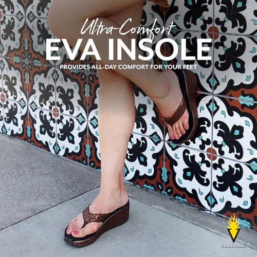 VOLATILE Womens Frappachino Casual Sandals Casual Mid Heel 2-3" - Brown4