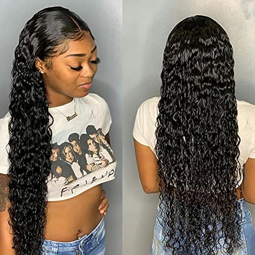 Lace Front Wigs Human Hair Water Wave Brazilian Wet and Wavy Lace Frontal Human Hair Wigs for Black Women Glueless 150% Density 4×4 Lace Closure Wig Pre Plucked Natural Color 30 inch Lace Front Wigs Human Hair Water Wave Brazilian Wet and Wavy Lace Frontal Human Hair Wigs for Black Women Glueless 150% Density 4×4 Lace Closure Wig Pre Plucked Natural Color 30 inch