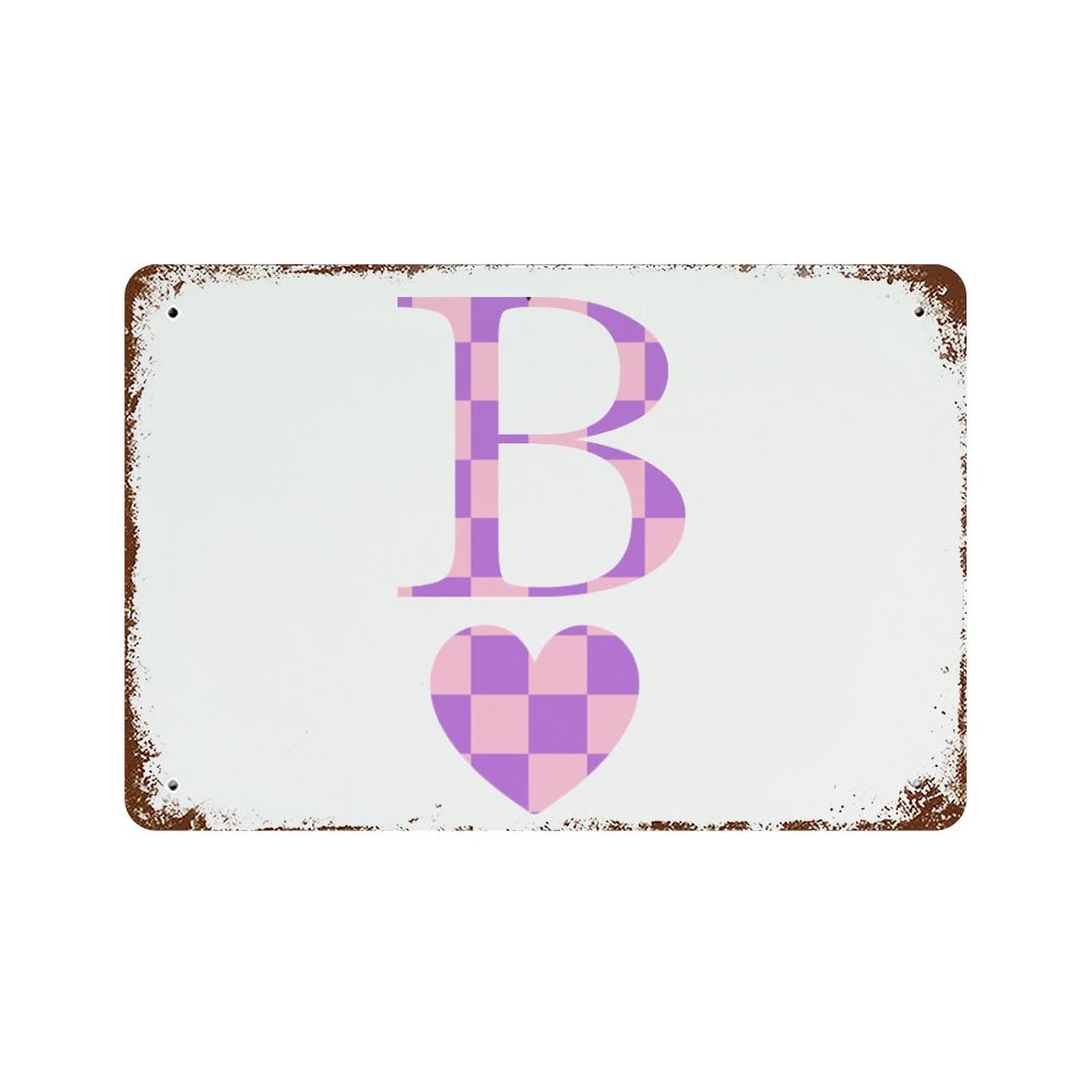 Cadeau pour lui et elle avec ce panneau en aluminium monogramme cœur rustique