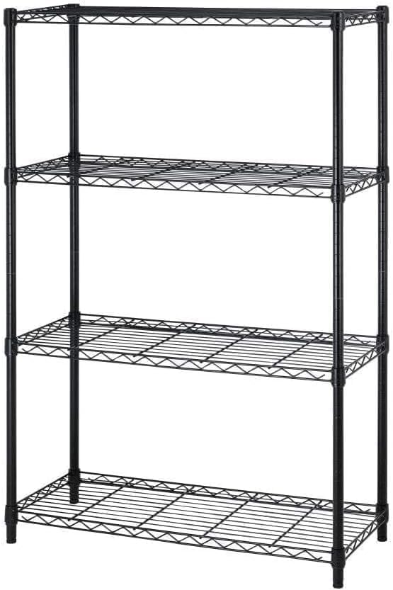 FDW | 4-Tier Wire Shelf | 36" x 14" x 54" | Black
