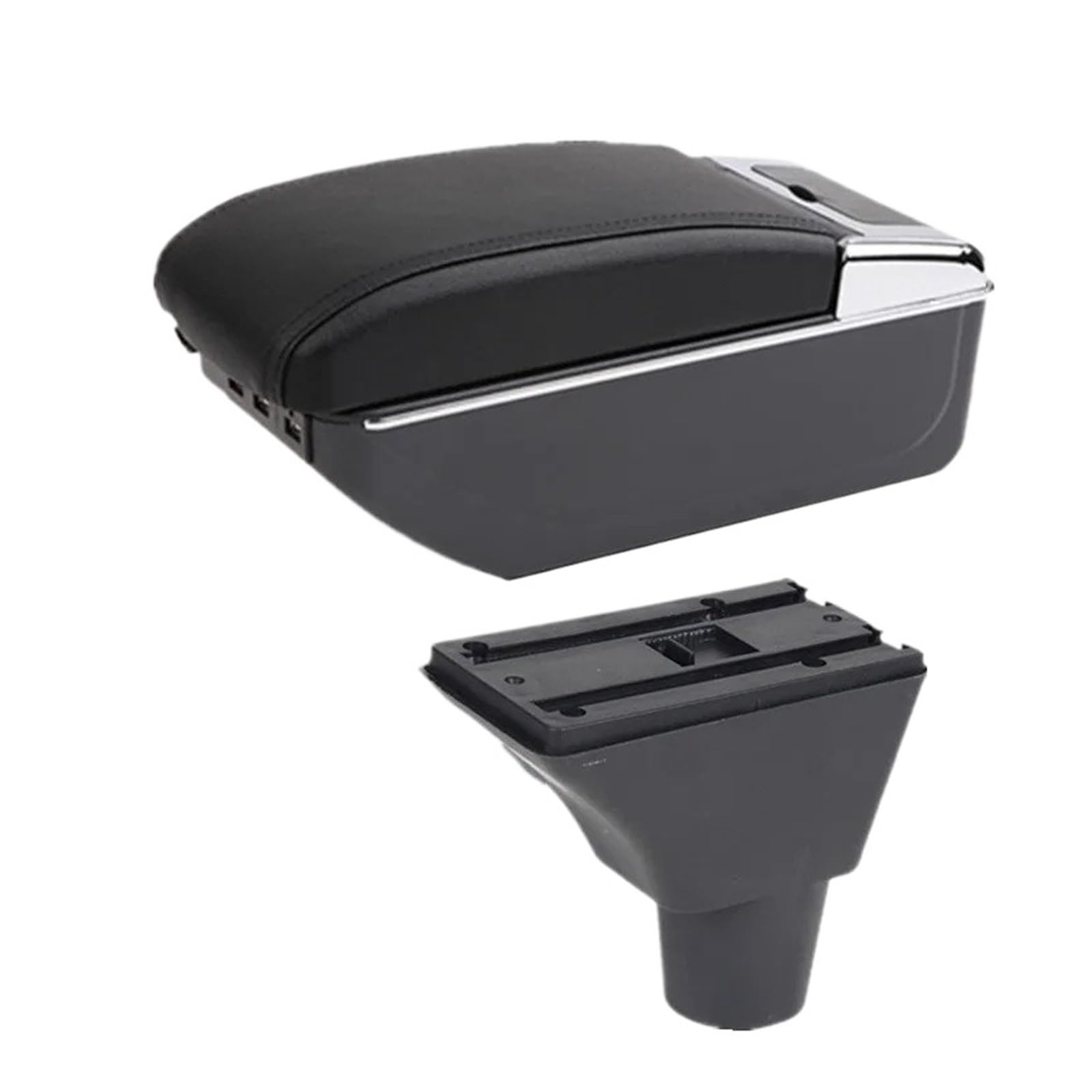 Umdjju D2 Black Line 7Usb For Sandero For Stepway For Dacia For Logan 2 Car Armrest Box Storage Retrofit Accessories Car Centre Console Armrest Box(D2 Black Line 7Usb)