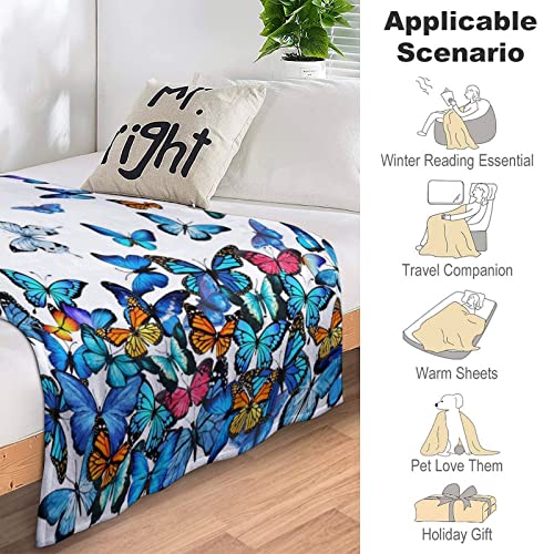Butterfly Blanket Beautiful Butterfly Throw Blanket Ultra Soft Blankets Lightweight Cozy For Bed Couch Sofa 50"X40" #TOP3