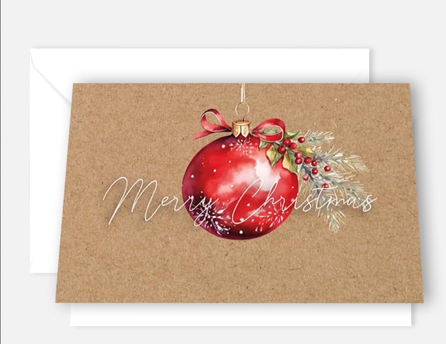 Cartes de Noël avec enveloppe (Lot de 30) - Solution vœux de fin d'année