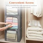Lifewit Clothes Storage Bins with Metal Frame, Stackable Storage Box, Foldable Clothing Storage Bins with Lids, 40L Storage Bags Fabric Box Organizer with Clear Window＆ Zippers＆ Sturdy Handles 4 Pack - Image 5